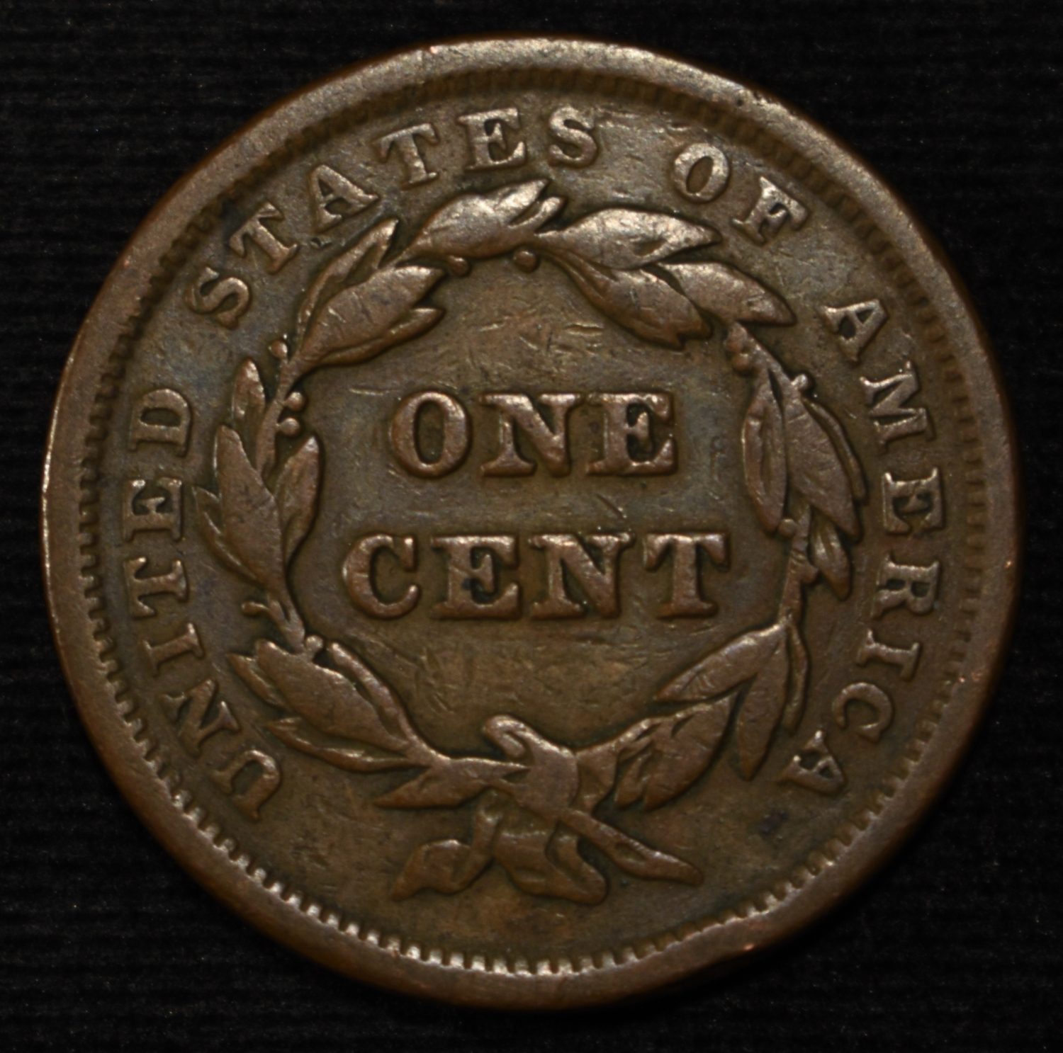 1842 BRAIDED HAIF LARGE CENT VF