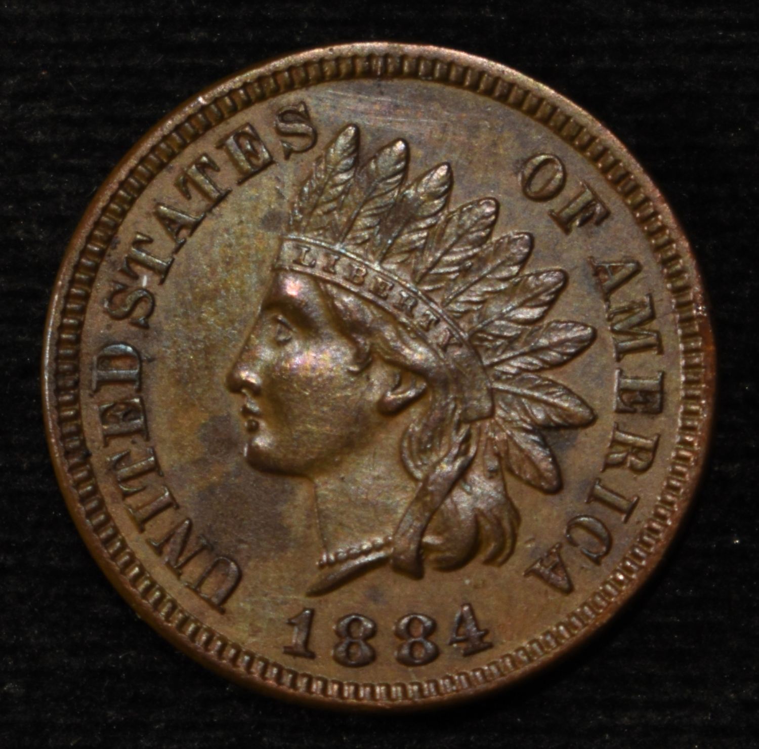 1884 INDIAN CENT CH ORIG UNC