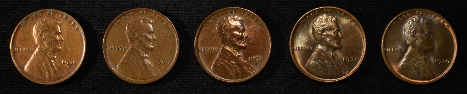 (5) WHEAT CENTS XF/BU
