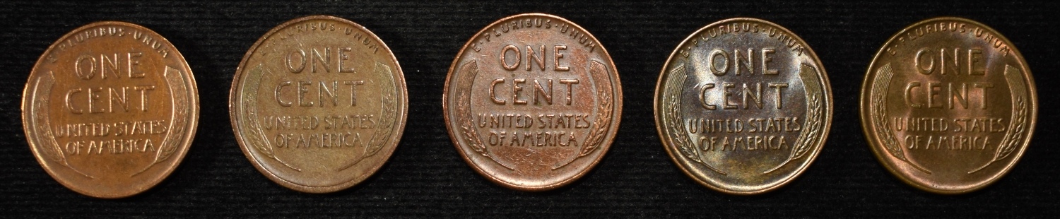 (5) WHEAT CENTS XF/BU