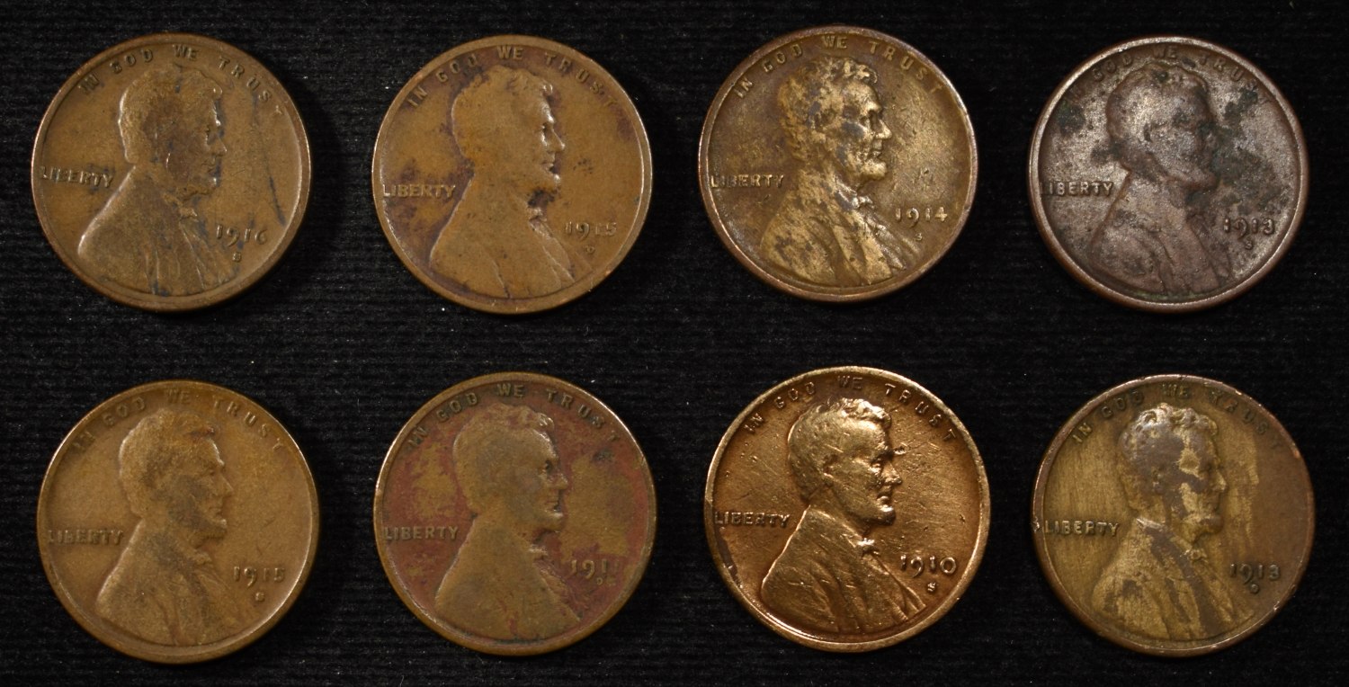 8 NICE EARLY SEMIKEY WHEAT CENTS