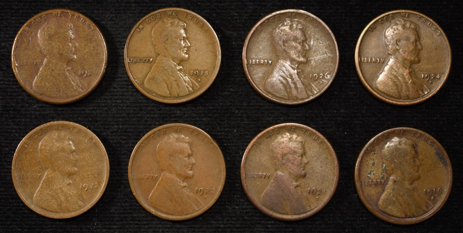 8 NICE EARLY SEMIKEY WHEAT CENTS