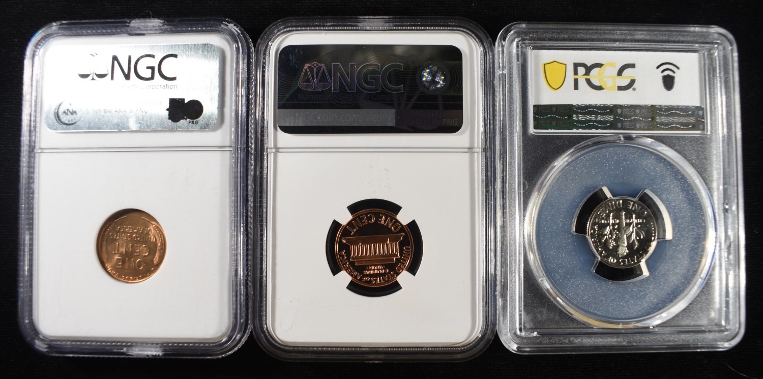 (3) GRADED COINS