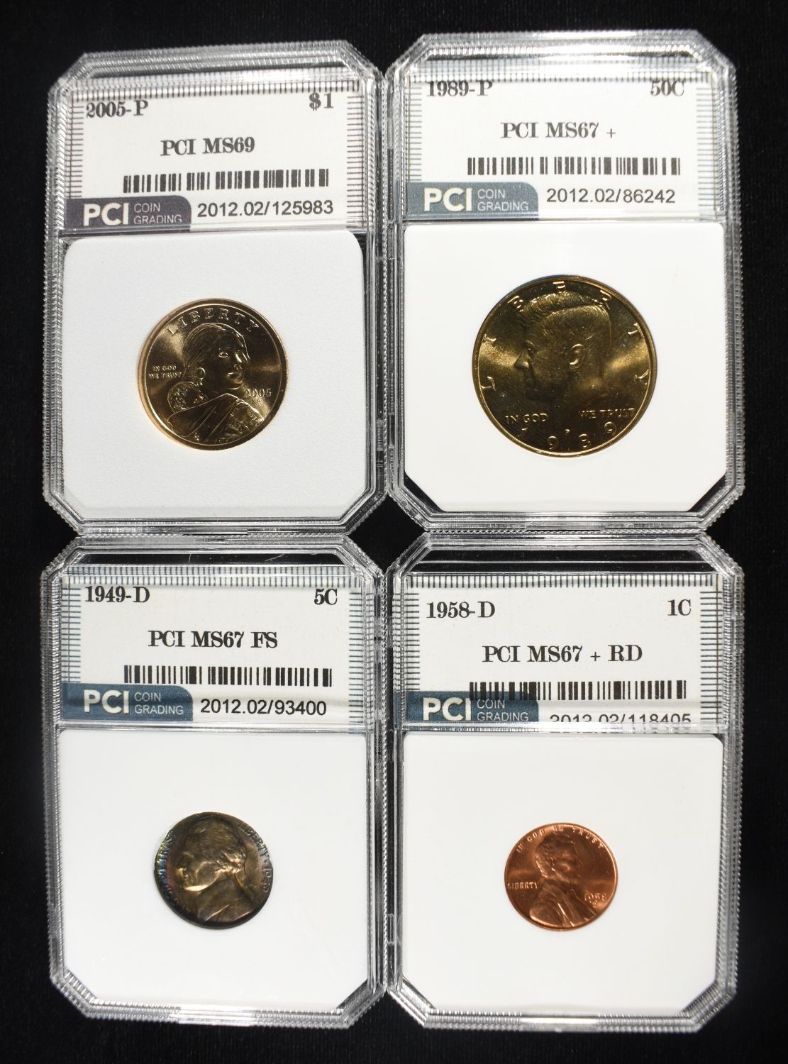 (4) PCI GRADED COINS