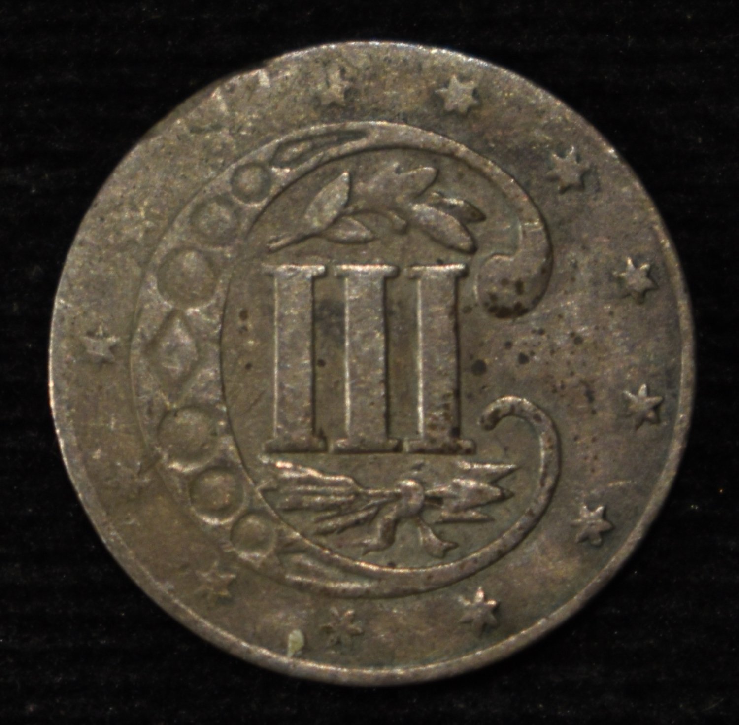 1861 3-CENT PIECE SILVER VG