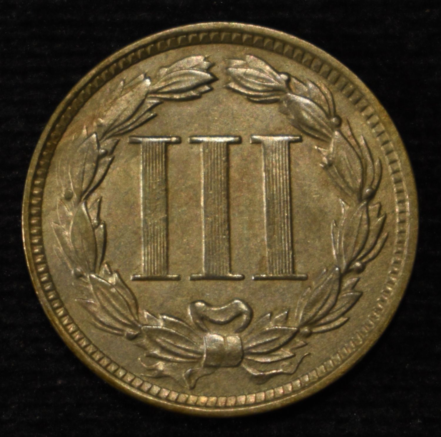 1869 3-CENT NICKEL VERY CH ORIG UNC