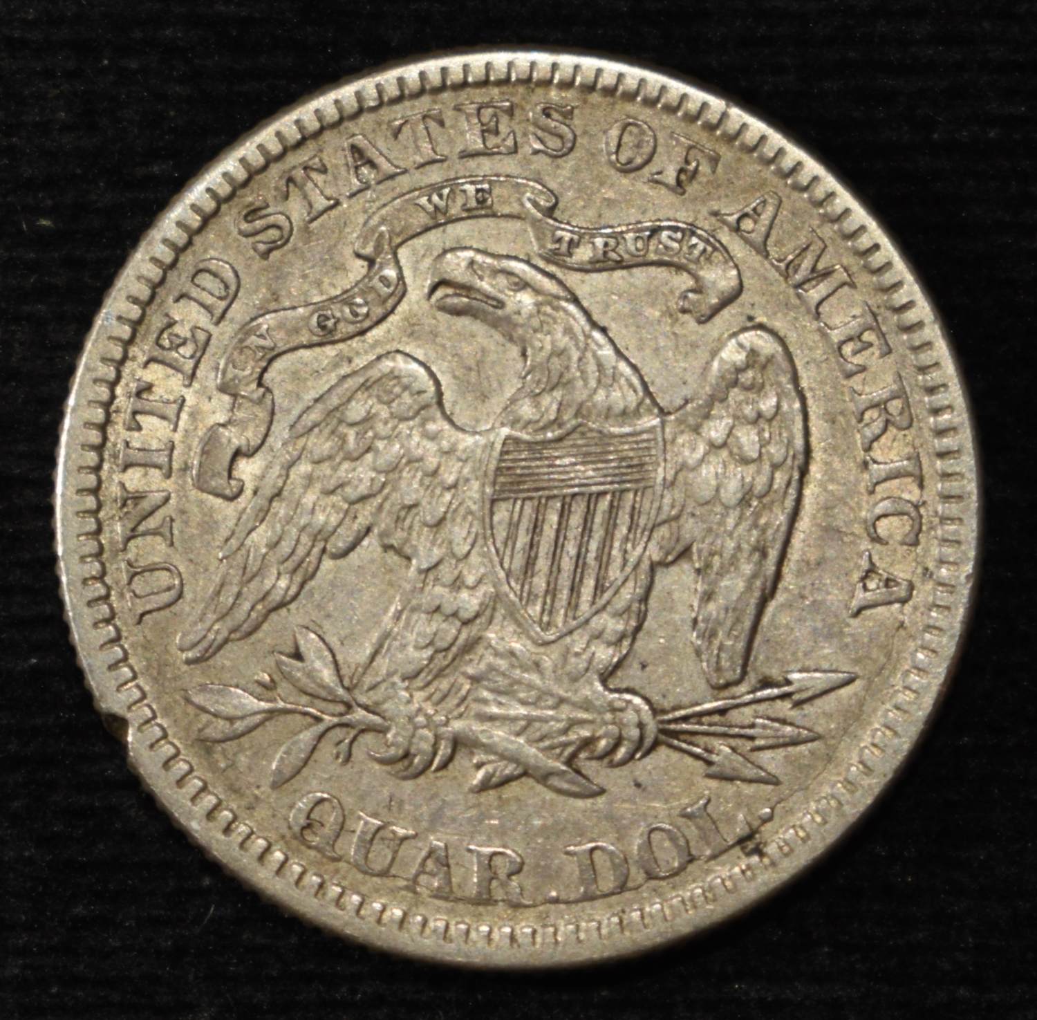 1877 SEATED LIBERTY QUARTER CH AU