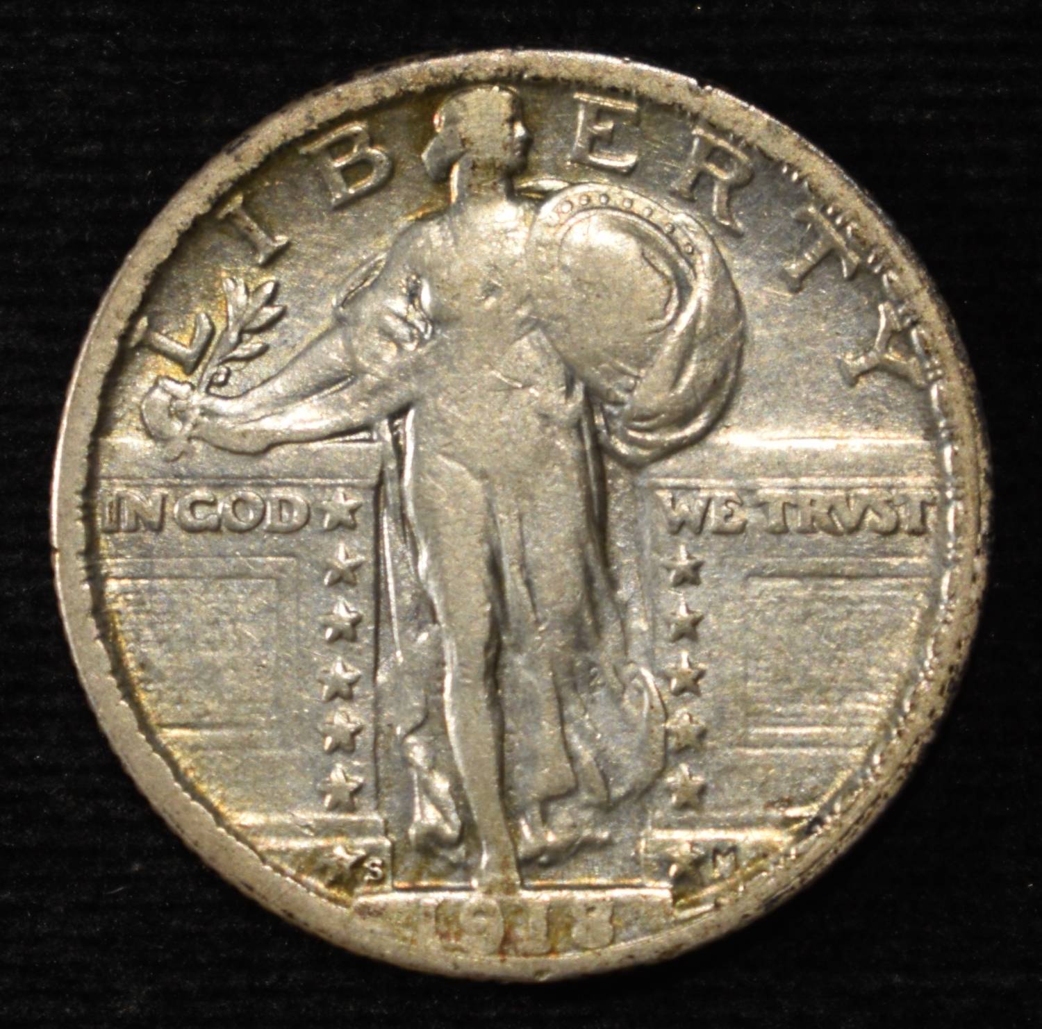 1918/7-S STANDING LIBERTY QUARTER XF