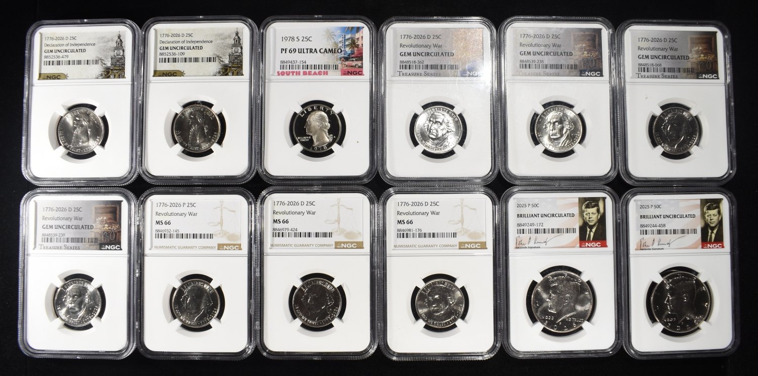 (12) NGC GRADED COINS