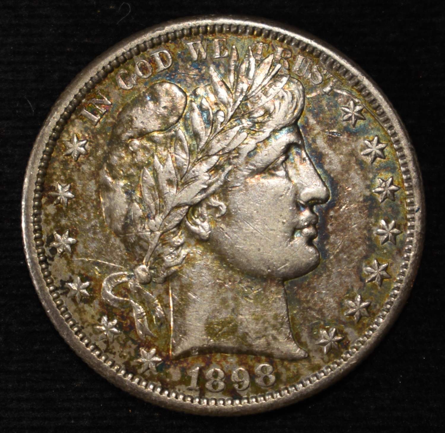 1898-S BARBER HALF DOLLAR AU