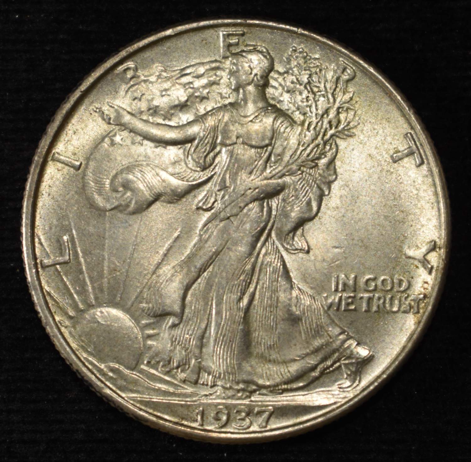 1937 WALKING LIBERTY HALF DOLLAR VERY CH BU