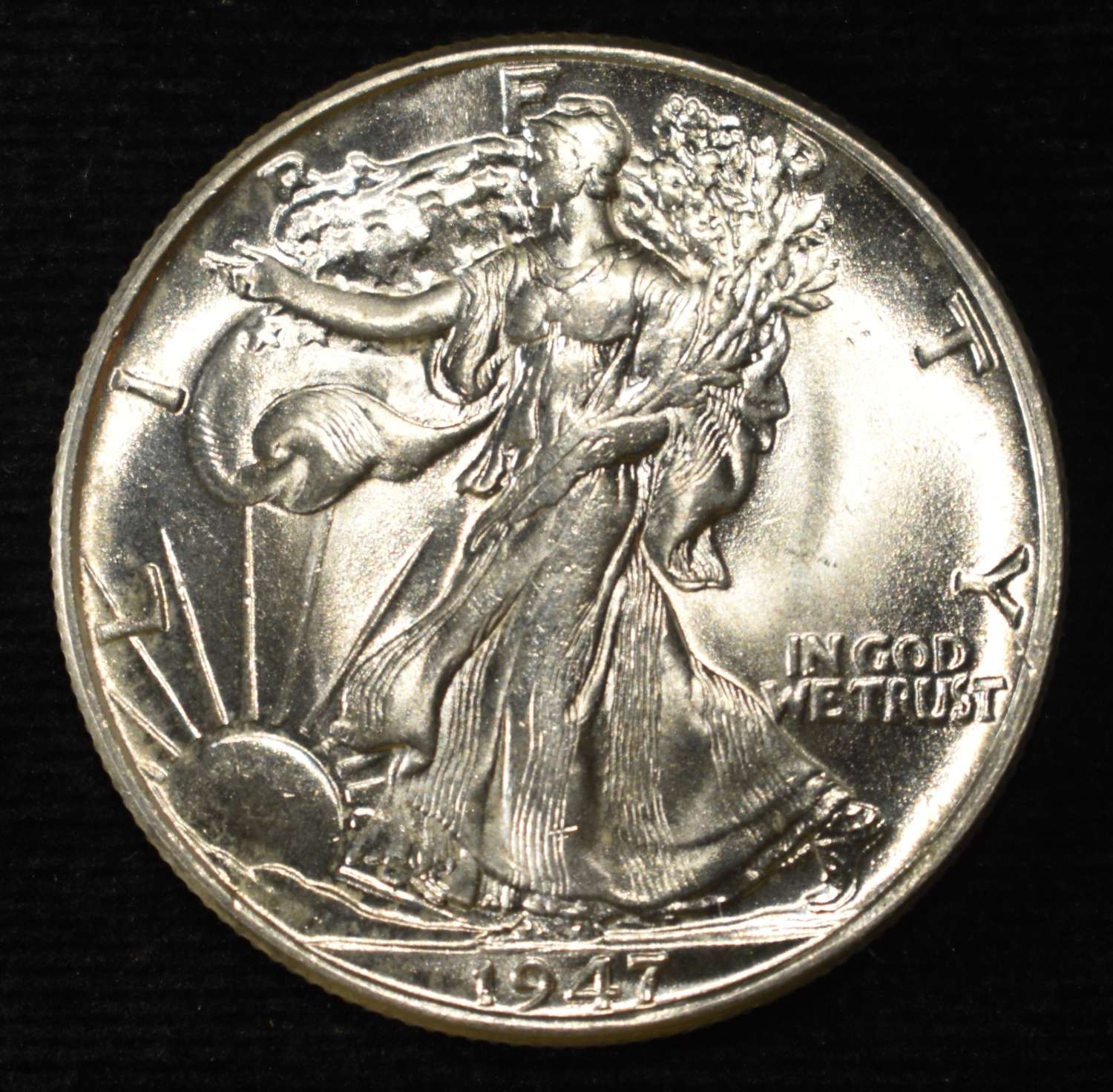 1947 WALKING LIBERTY HALF DOLLAR GEM BU