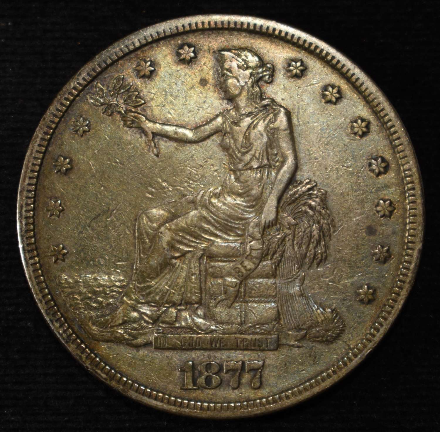 1877-S TRADE DOLLAR NICE ORIG AU