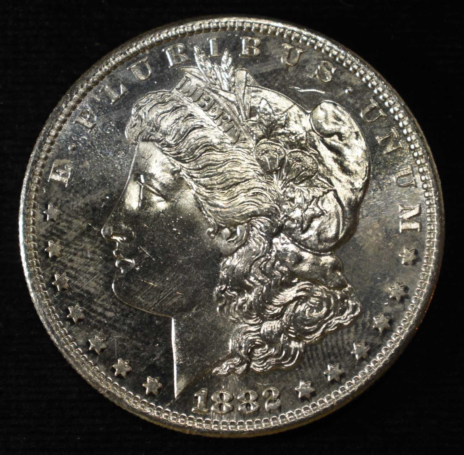 1882-S MORGAN DOLLAR GEM BU PL