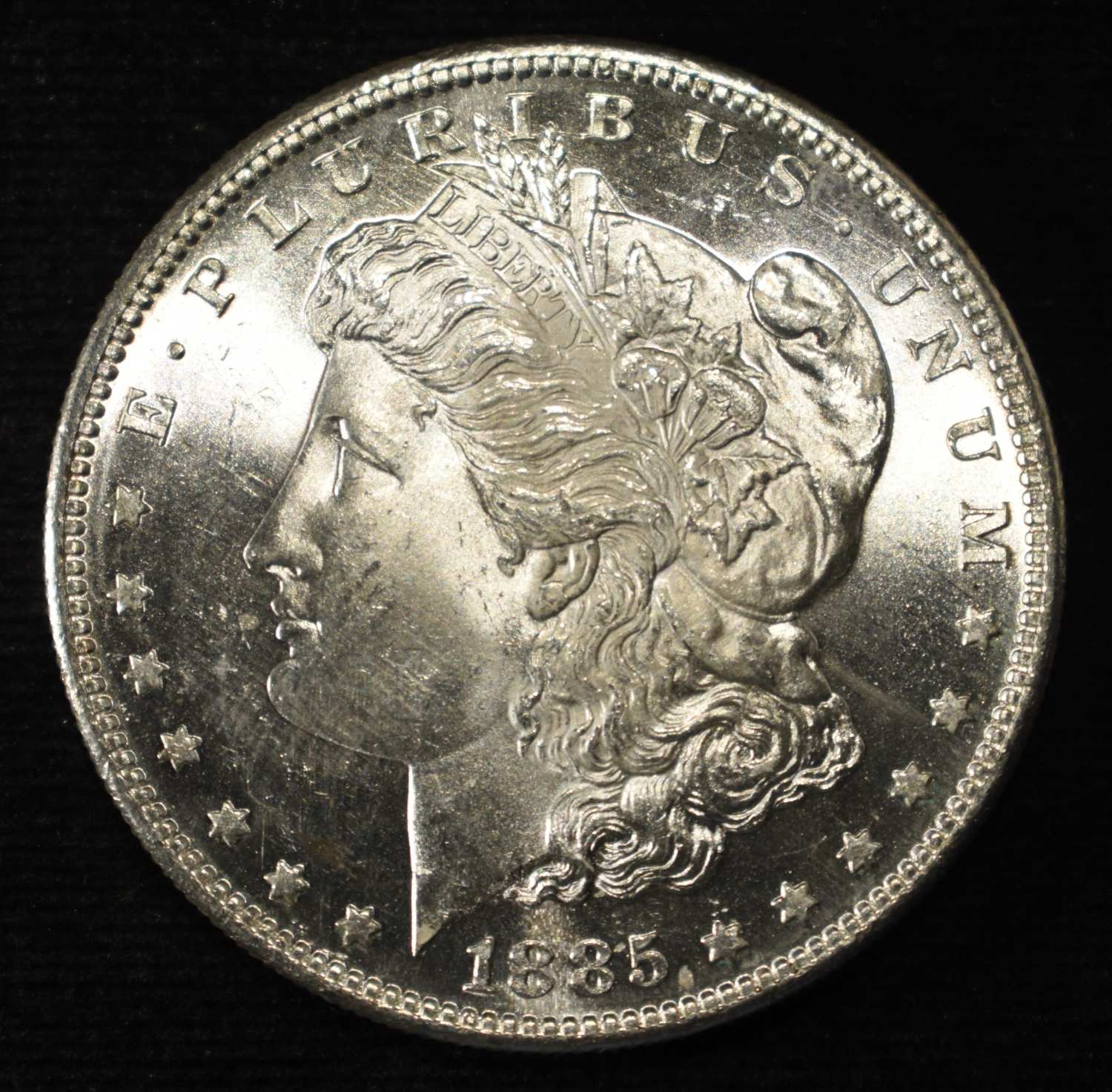 1885-S MORGAN DOLLAR GEM BU SUPERB