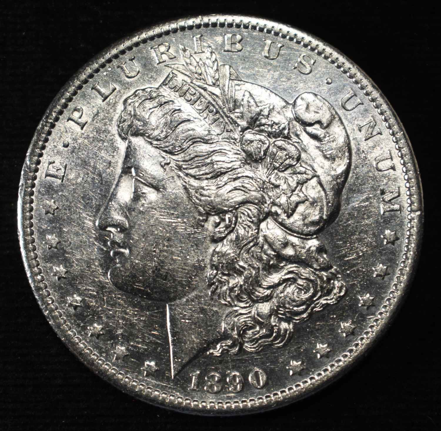 1890-S MORGAN DOLLAR AU/BU