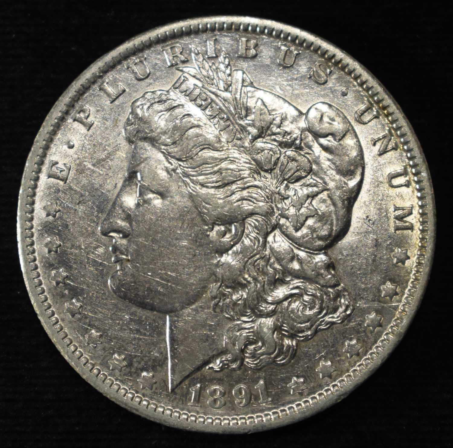 1891-O MORGAN DOLLAR AU