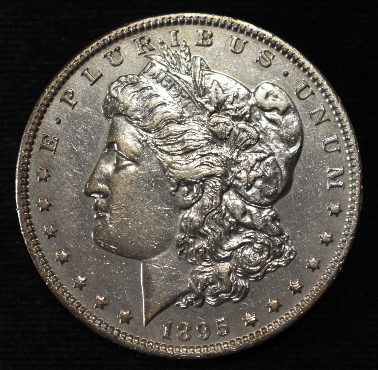 1895-O MORGAN DOLLAR AU/UNC OLD CLEANING