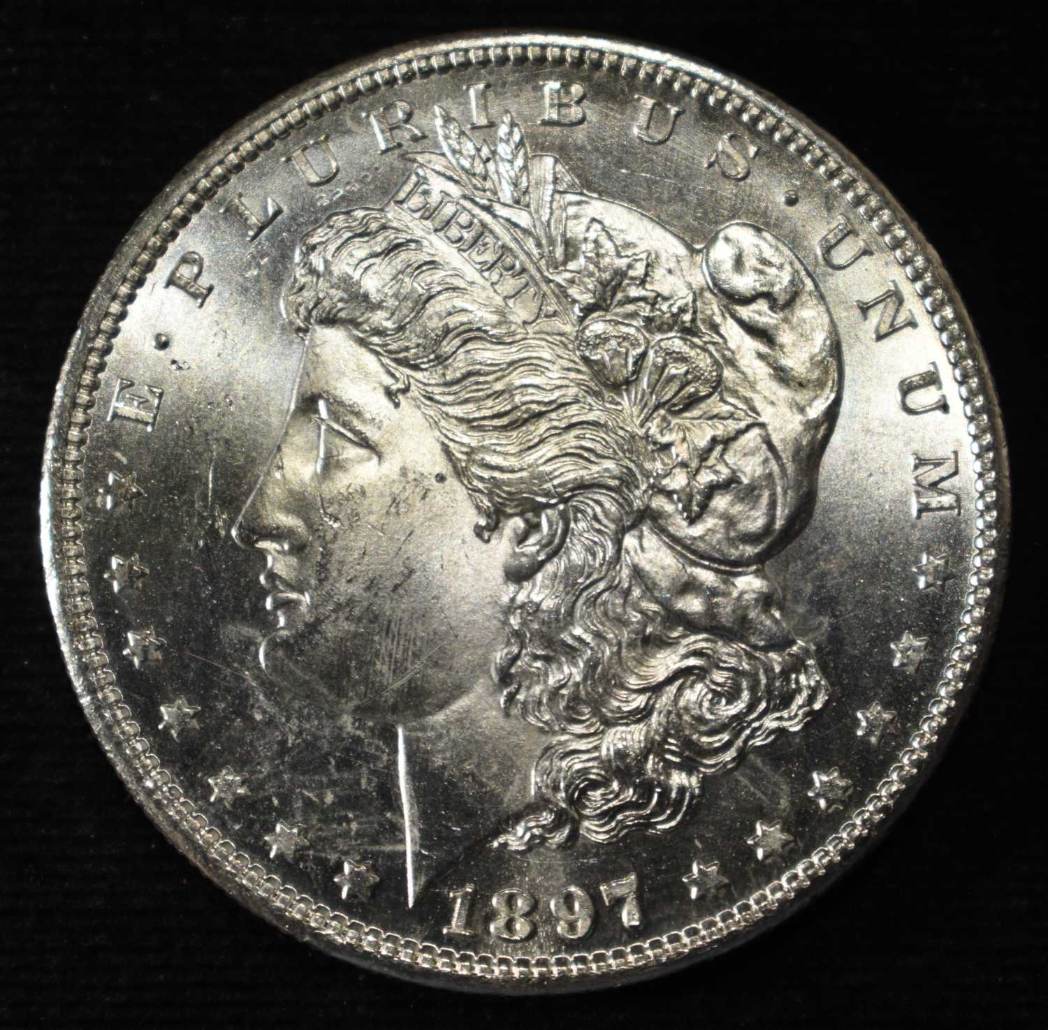 1897-S MORGAN DOLLAR GEM BU