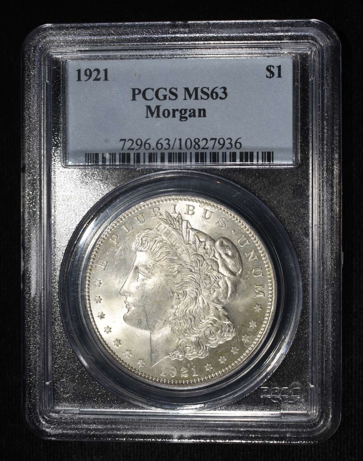 1921 MORGAN DOLLAR PCGS MS-63