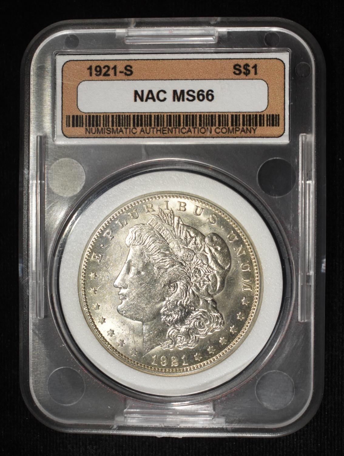 1921-S MORGAN DOLLAR NAC SUPERB GEM BU