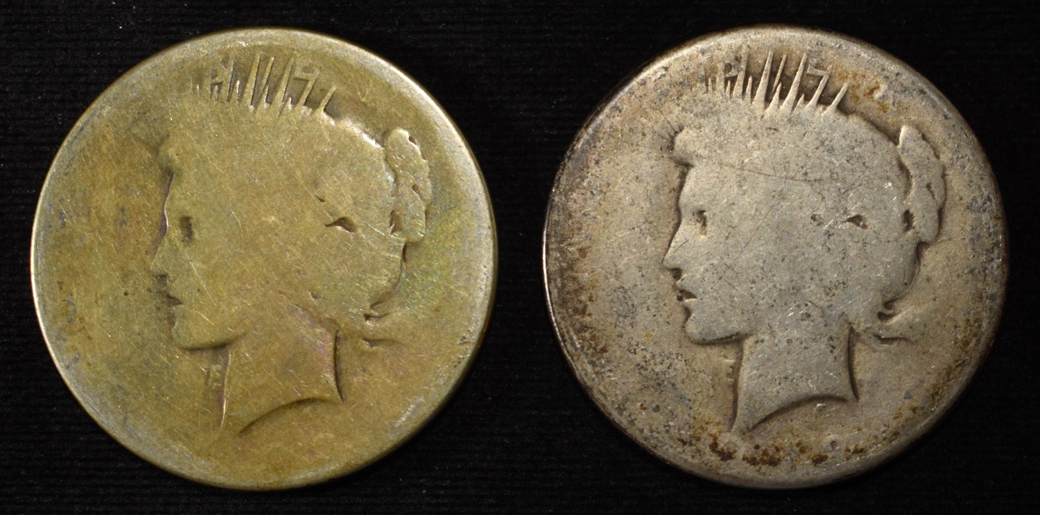 (2) NO DATE PEACE DOLLARS