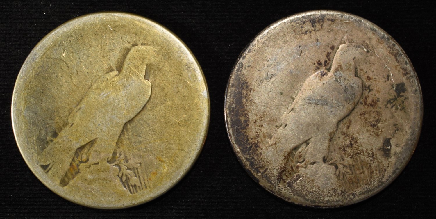 (2) NO DATE PEACE DOLLARS