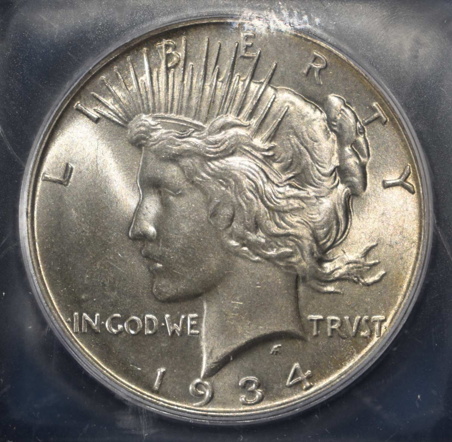 1934 PEACE DOLLAR ICG MS62