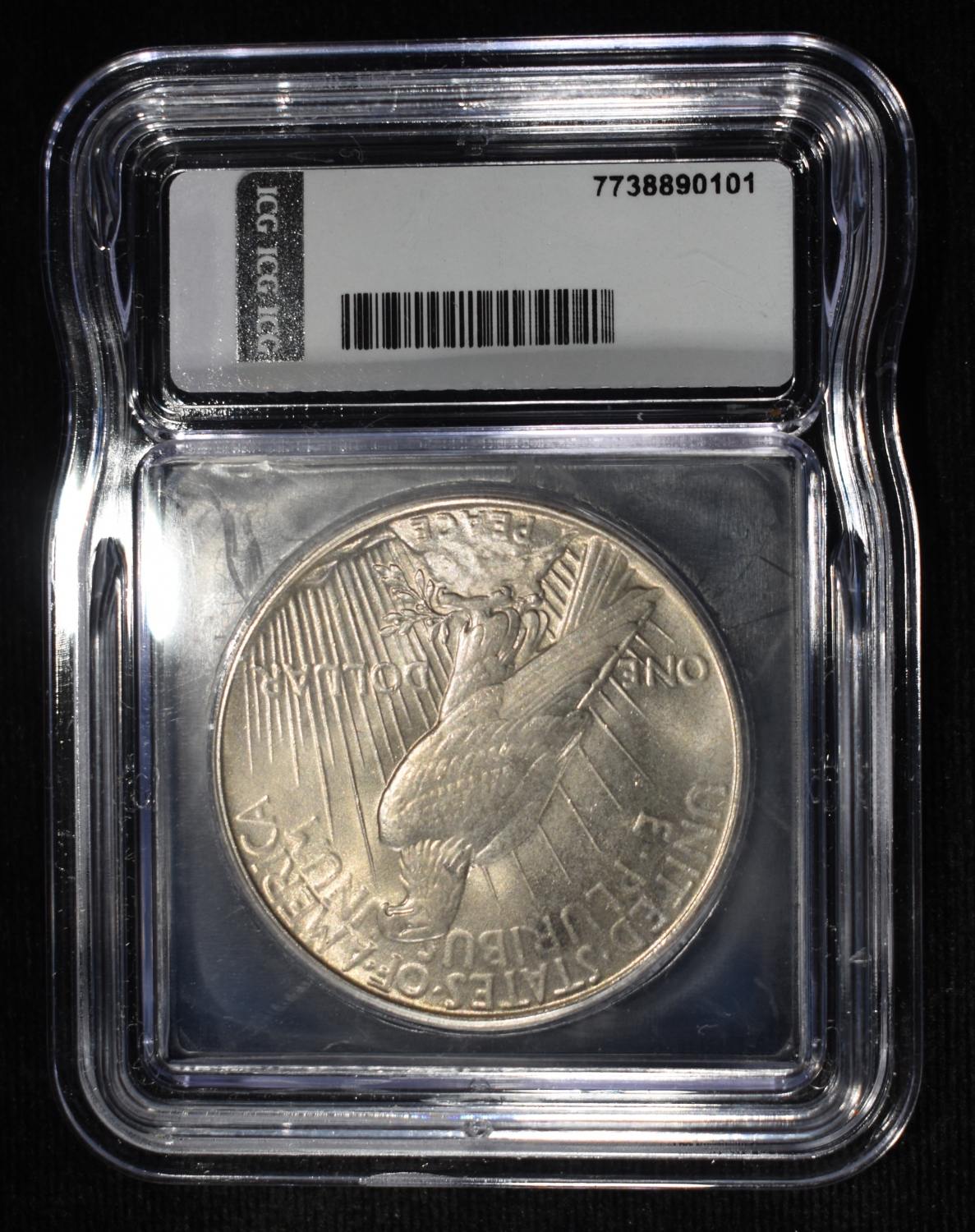 1934 PEACE DOLLAR ICG MS62