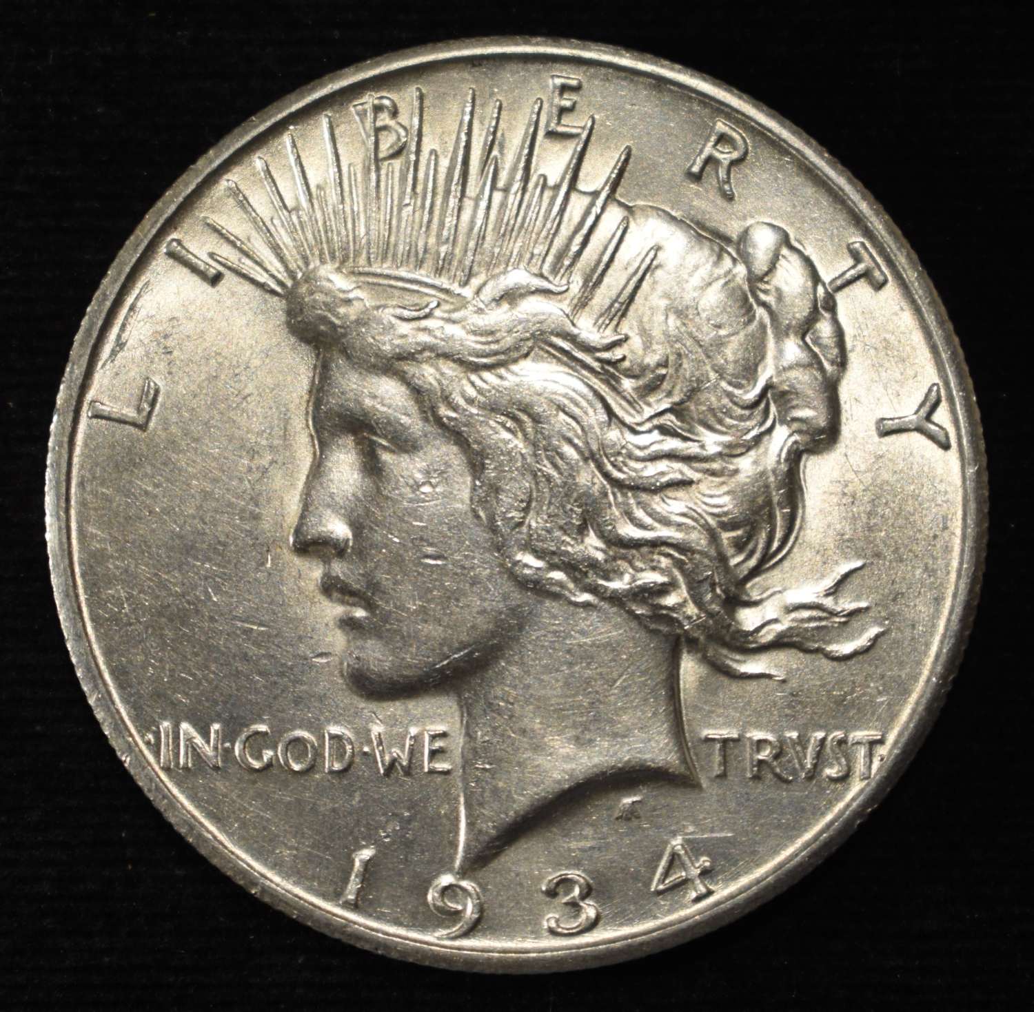 1934-S PEACE DOLLAR CH AU