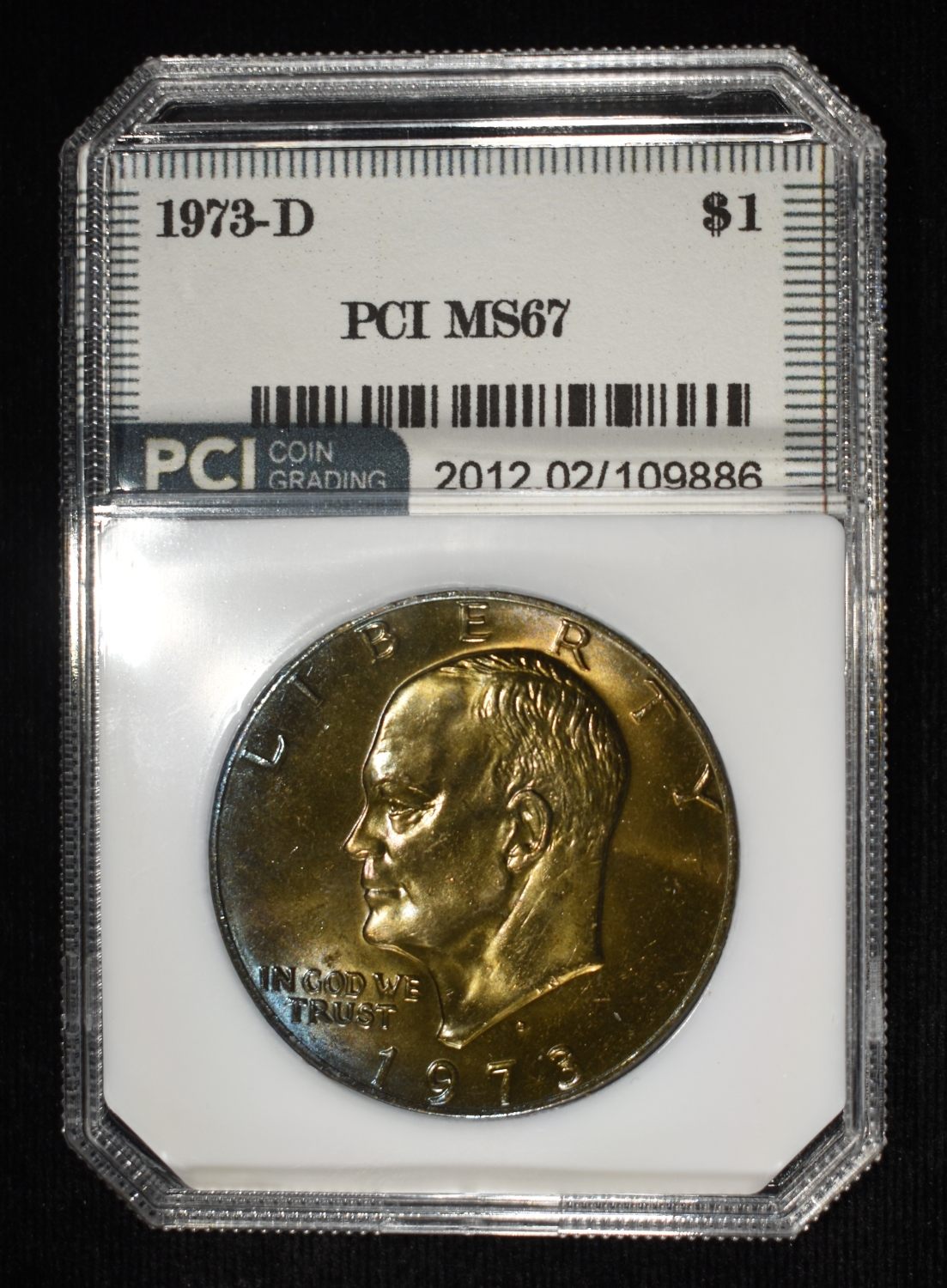 1973-D EISENHOWER DOLLAR PCI SUPERB GEM BU