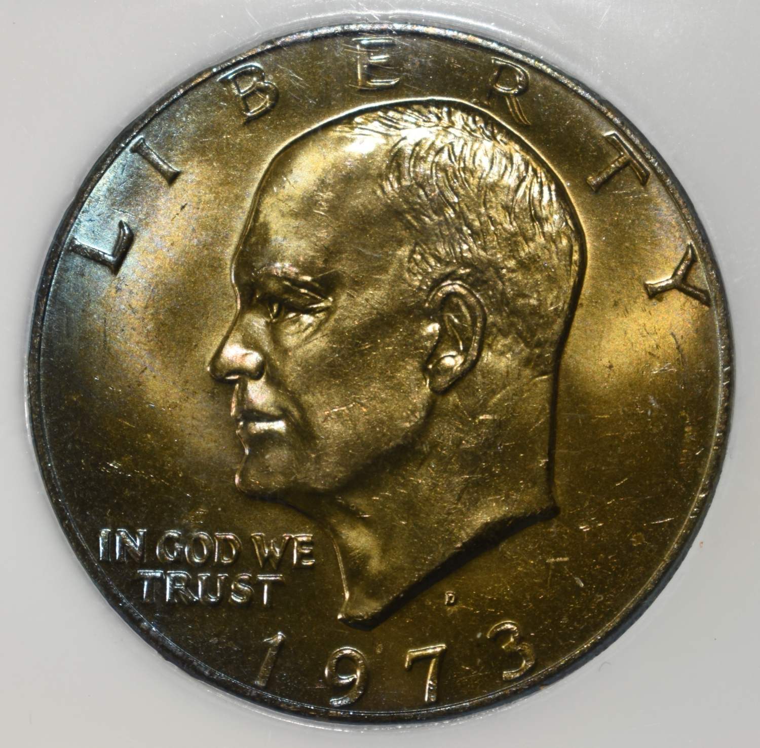 1973-D EISENHOWER DOLLAR PCI SUPERB GEM BU