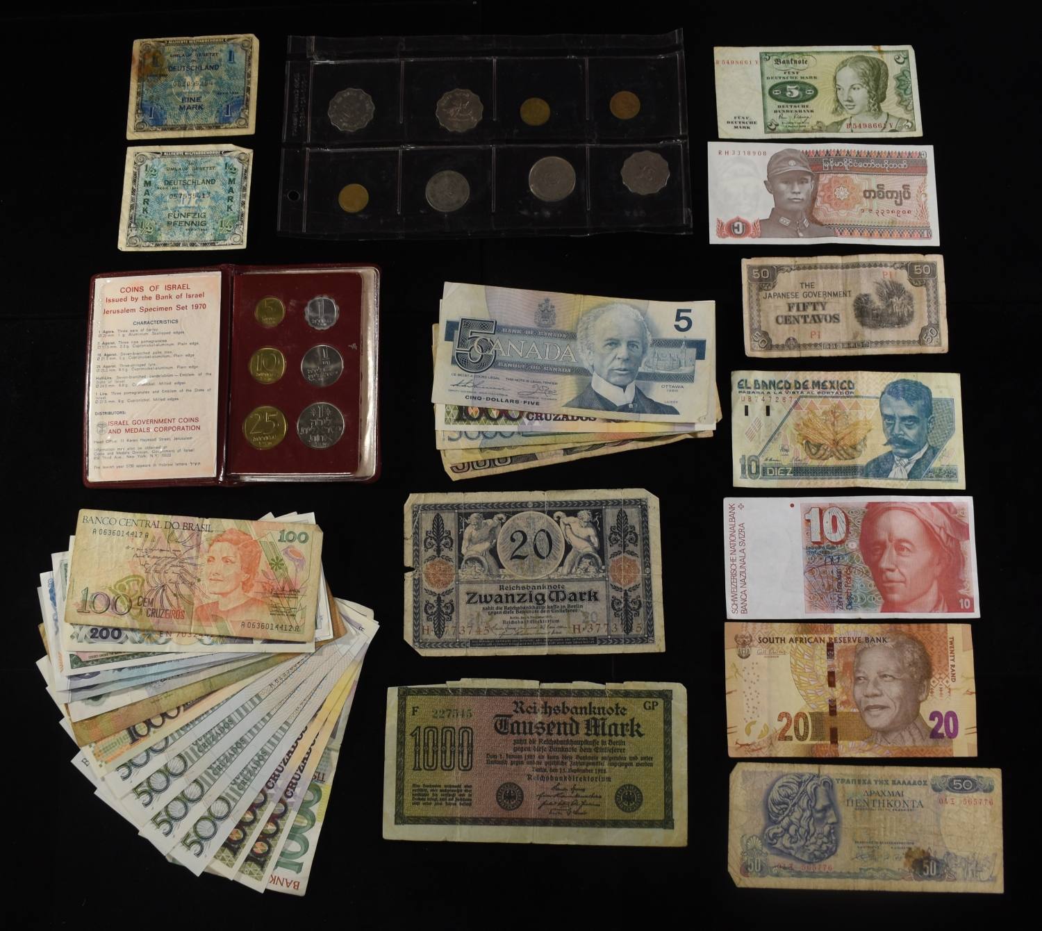 FOREIGN COINS & CURRENCY COLLECTORS LOT