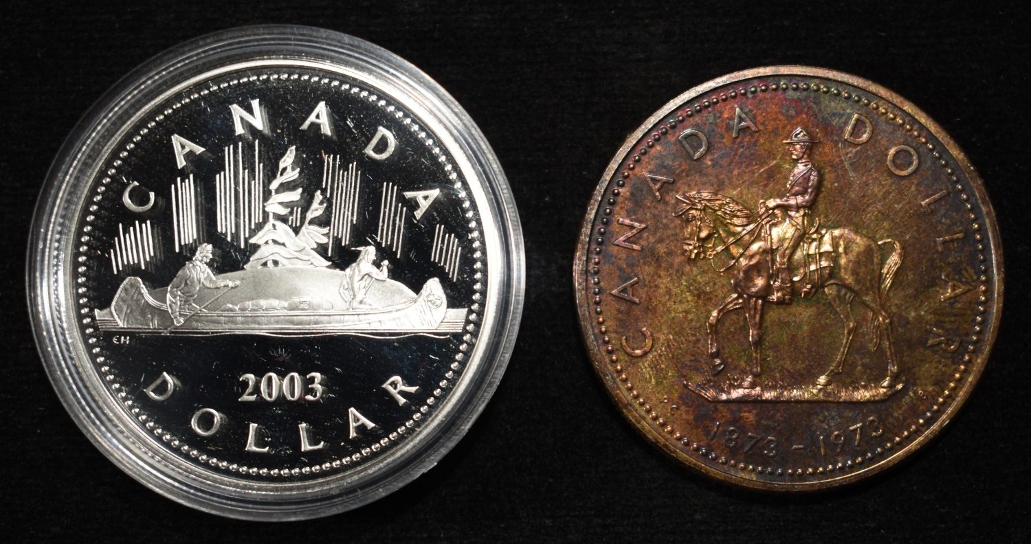 (2) CANADIAN SILVER DOLLARS APPROX ASW 1.1