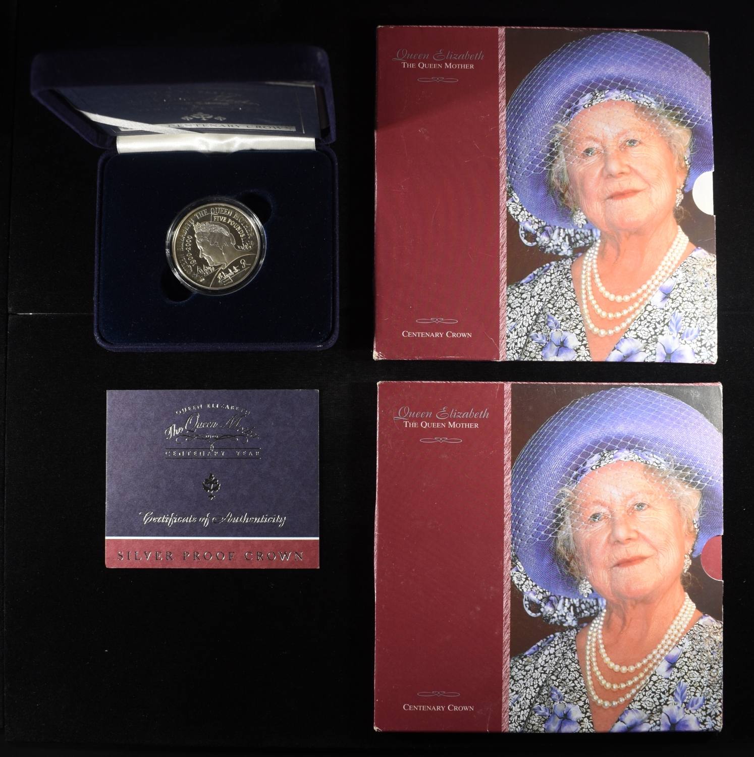 (1) 92.5% SILVER & (2) NON-SILVER 2000 5 POUNDS UK