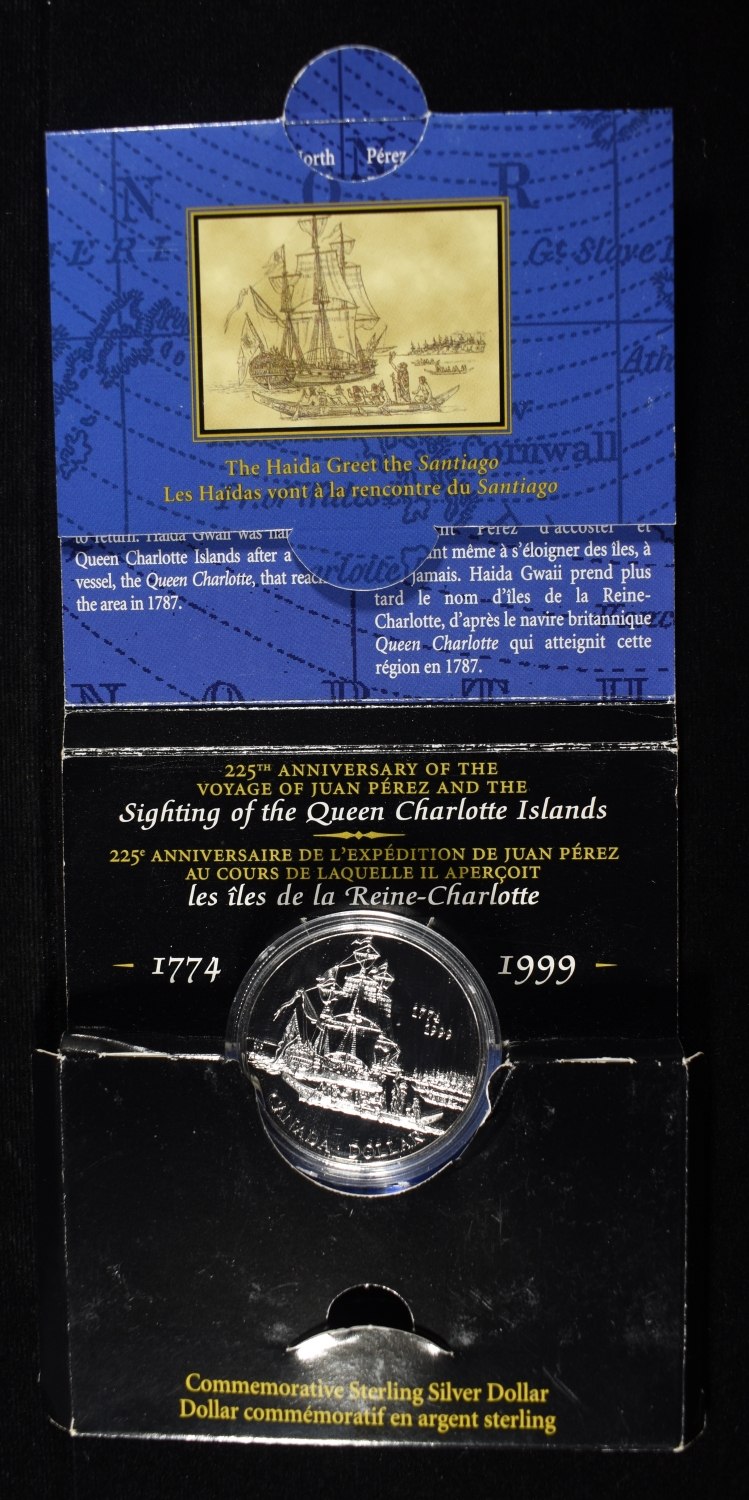 (2) 1999 $1 CANADIAN 92.5% SILVER