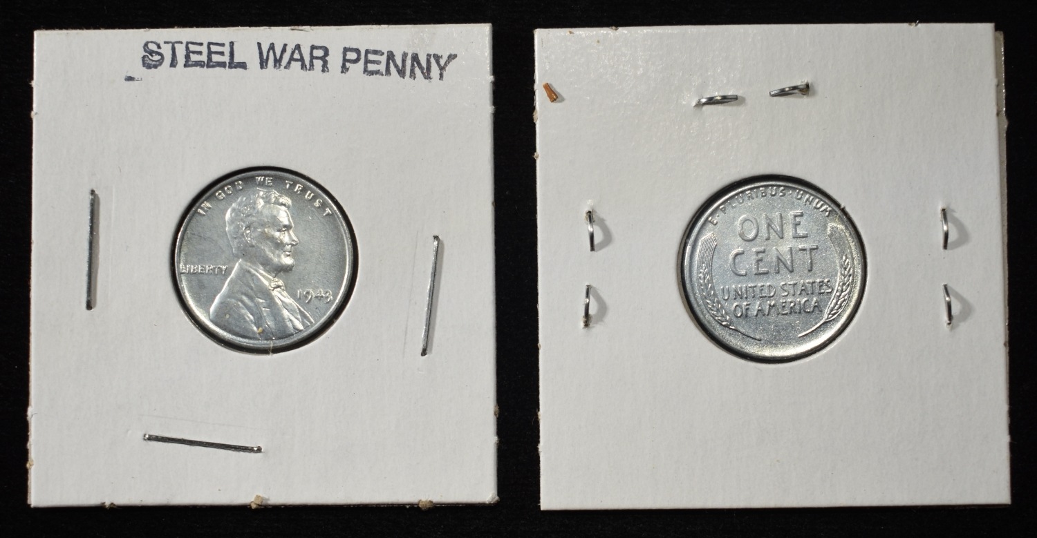 1971 92.5% SILVER PR COIN, (6) STEEL CENTS