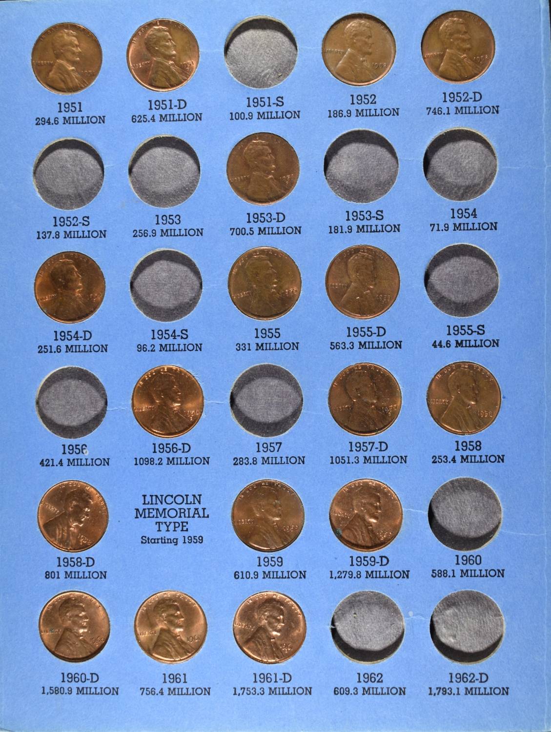 (4) LINCOLN CENTS COLLECTION