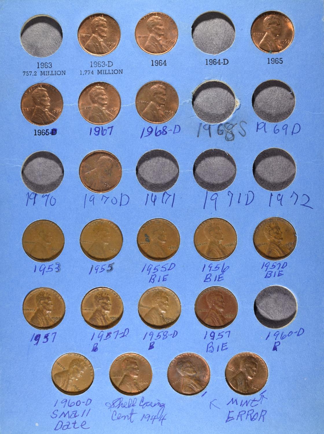 (4) LINCOLN CENTS COLLECTION