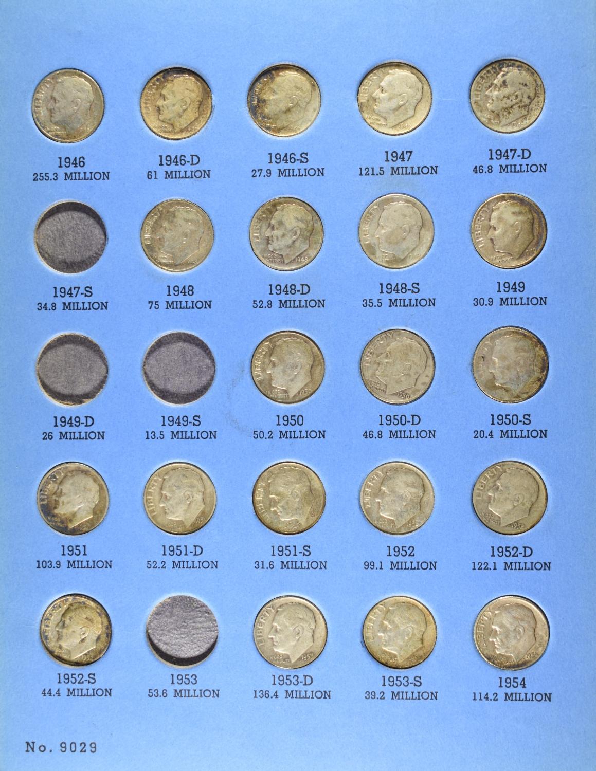 ROOSEVELT DIMES COLLECTION WHITMAN