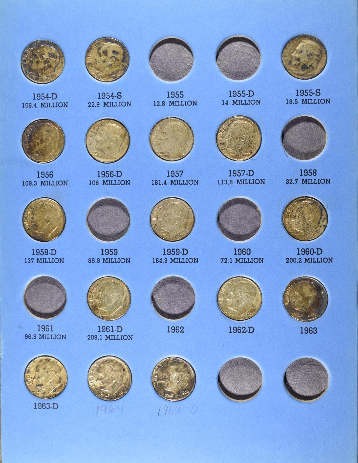 ROOSEVELT DIMES COLLECTION WHITMAN