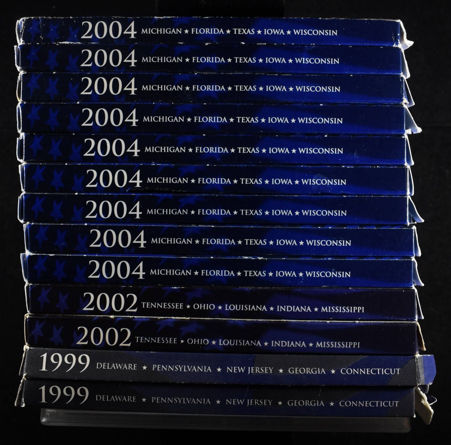 (3) 1999, (2) 02 & (9) 04 QUARTERS PROOF SETS