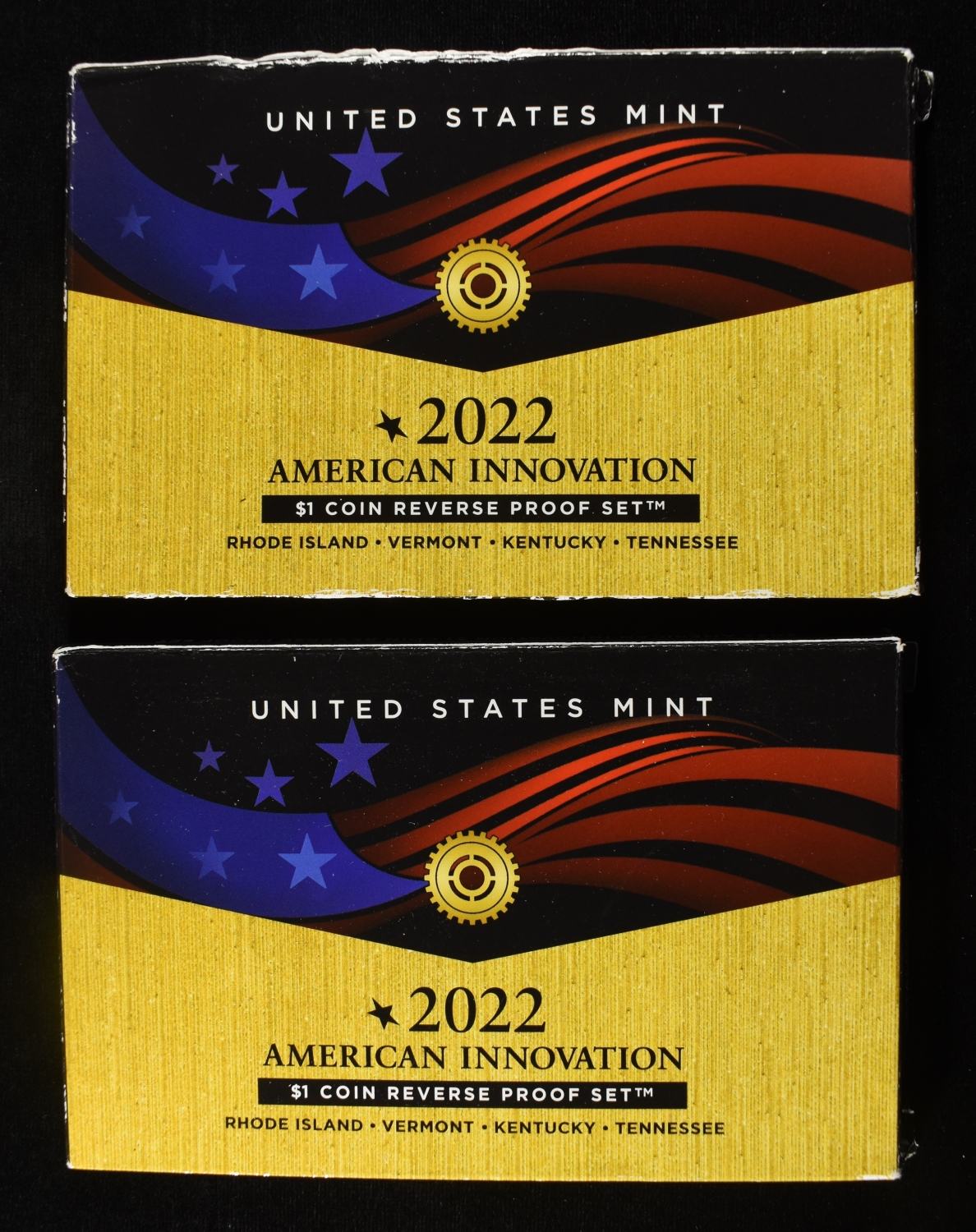 (2) 2022 $1 REVERSE PROOF SETS
