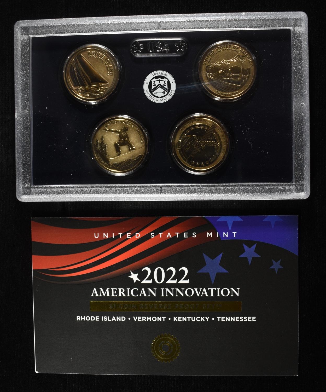 (2) 2022 $1 REVERSE PROOF SETS