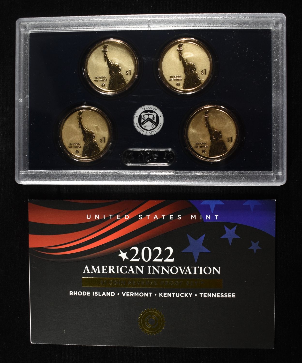 (2) 2022 $1 REVERSE PROOF SETS
