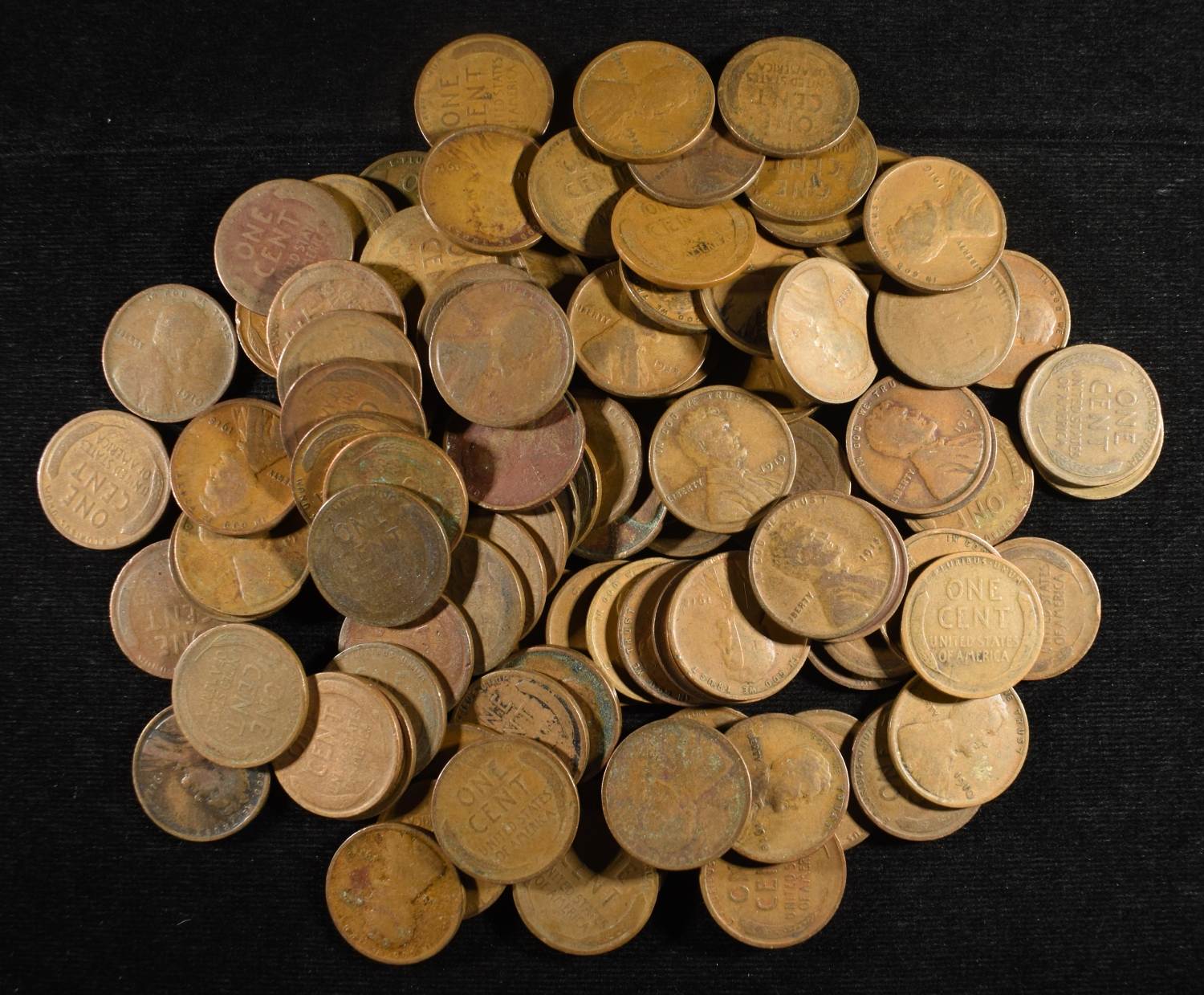 (106) WHEAT CENTS FROM THE TEENS