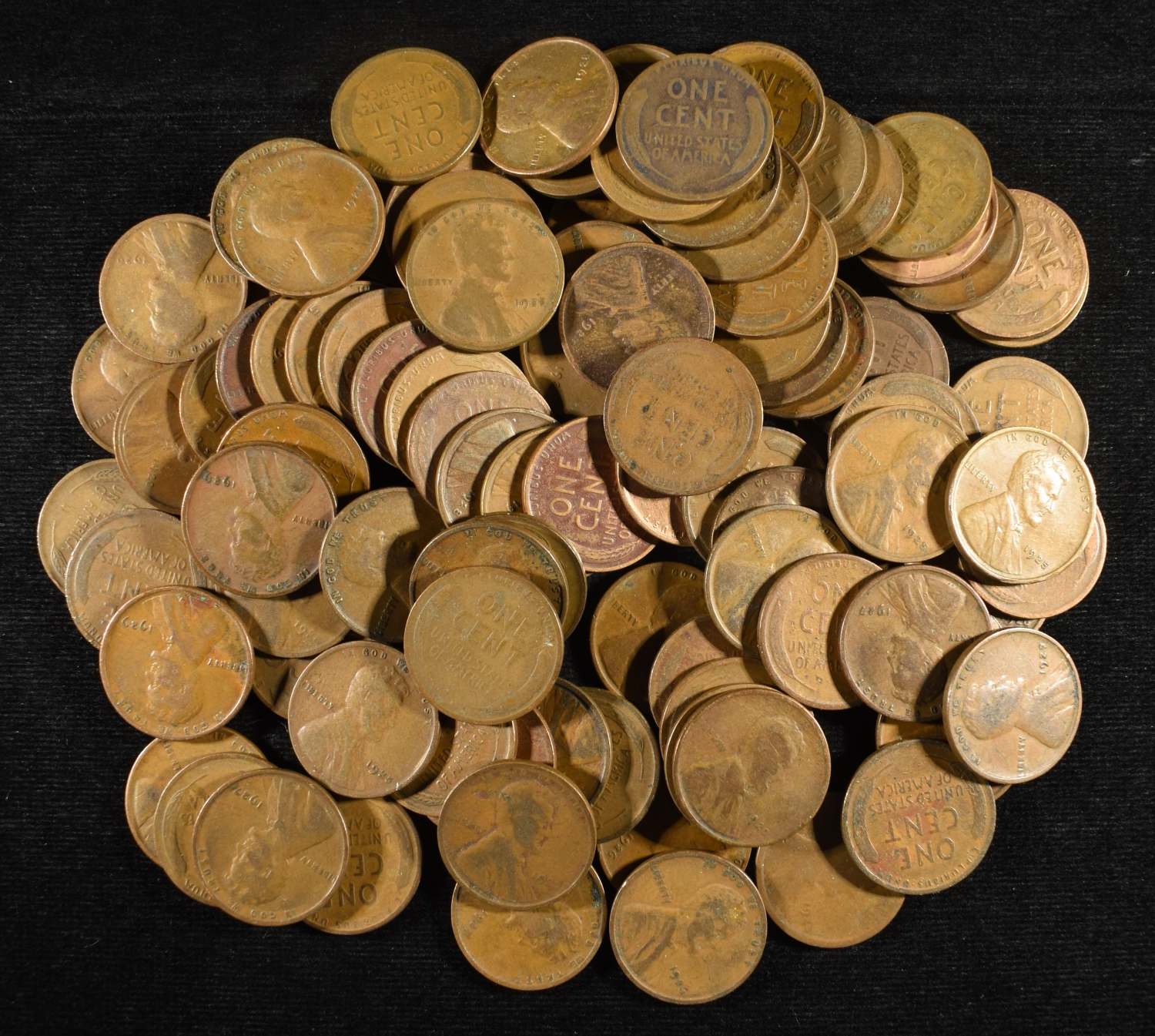 (97) WHEAT CENTS FROM THE 20'S