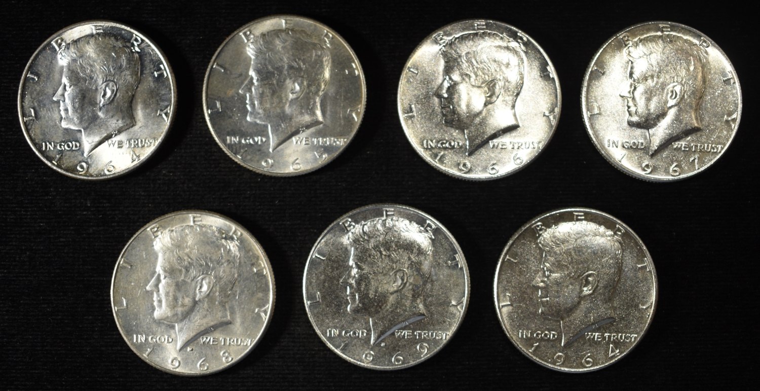 (7) KENNEDY HALF DOLLARS