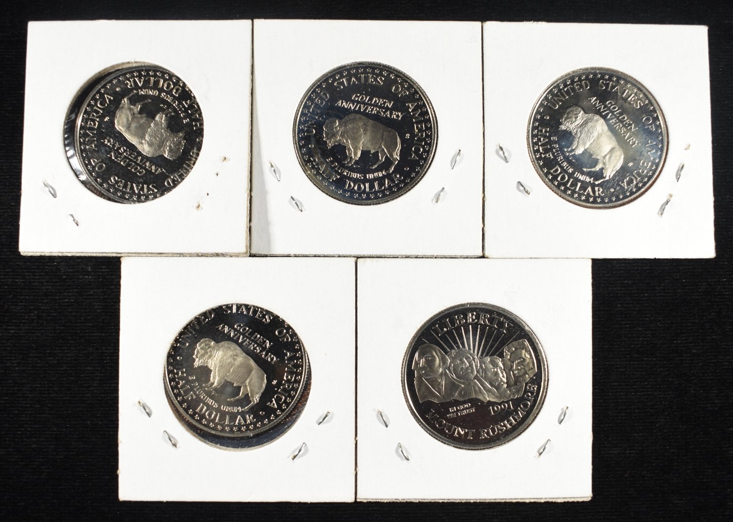 (5) 1991-S 50C COMMEM MOUNT RUSHMORE PR