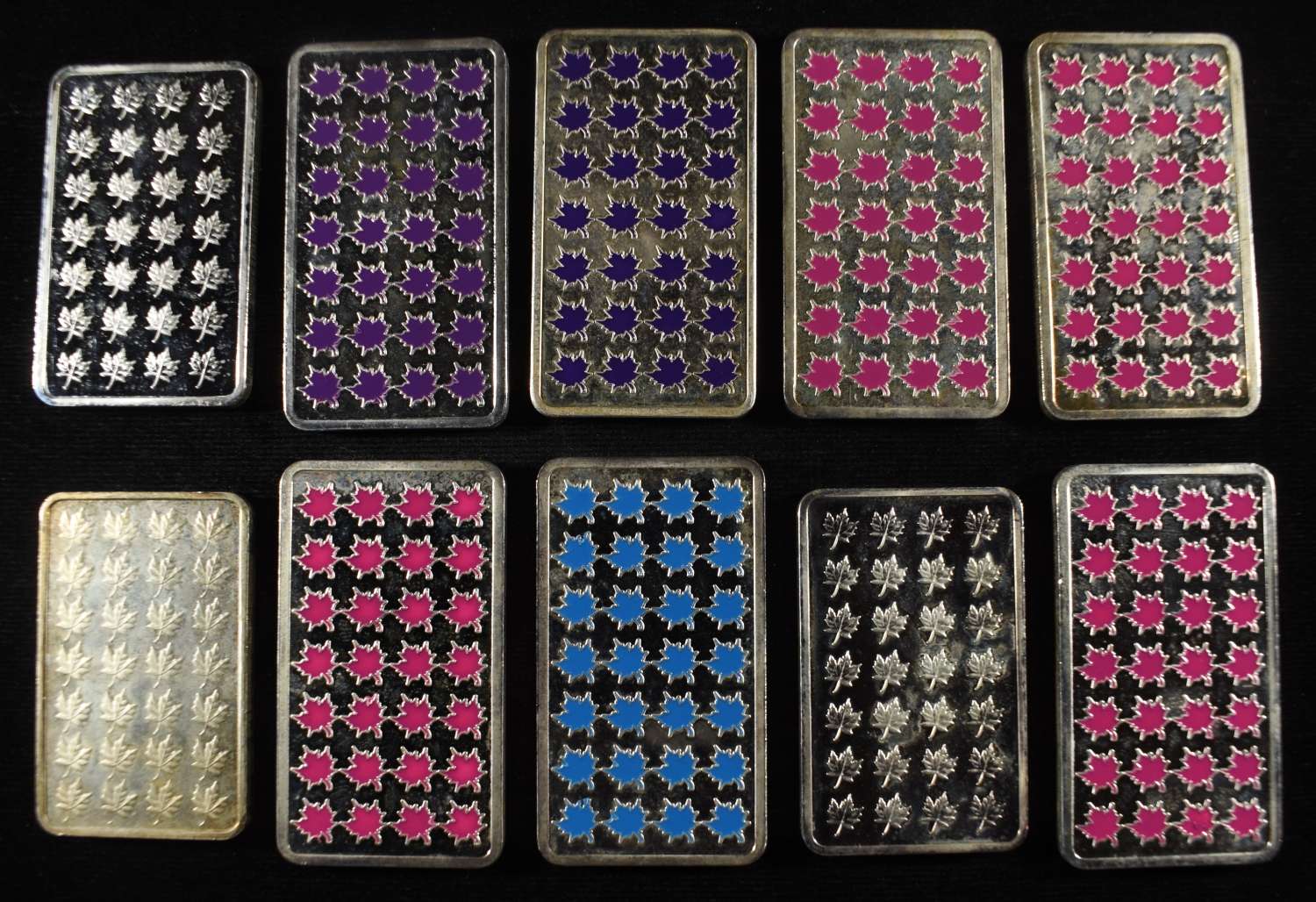 (10) 100 MILLS (PLATED) 1 TROY OZ 0.999 SILVER BAR
